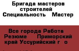 Бригада мастеров строителей › Специальность ­ Мастер - Все города Работа » Резюме   . Приморский край,Уссурийский г. о. 